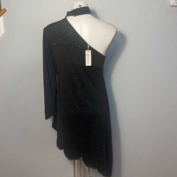 CBR NWT One shoulder Black Glitter dress. Small. - Picture 6 of 14